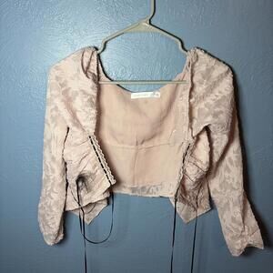 Altered State Womens Pink Floral Crop Top Size XXS Fairy Core Soft Girl Vintage